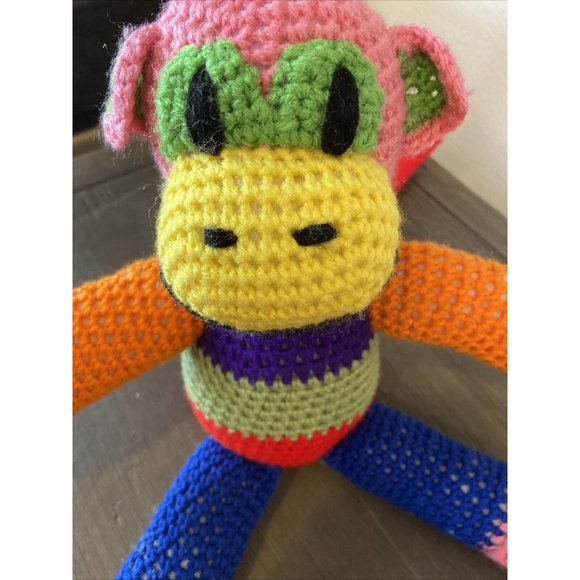 Crochet Rainbow Monkey 10” Inches Tall hobbyist - Picture 10 of 10